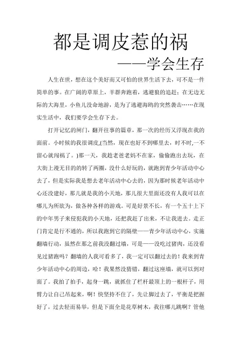都是调皮惹的祸