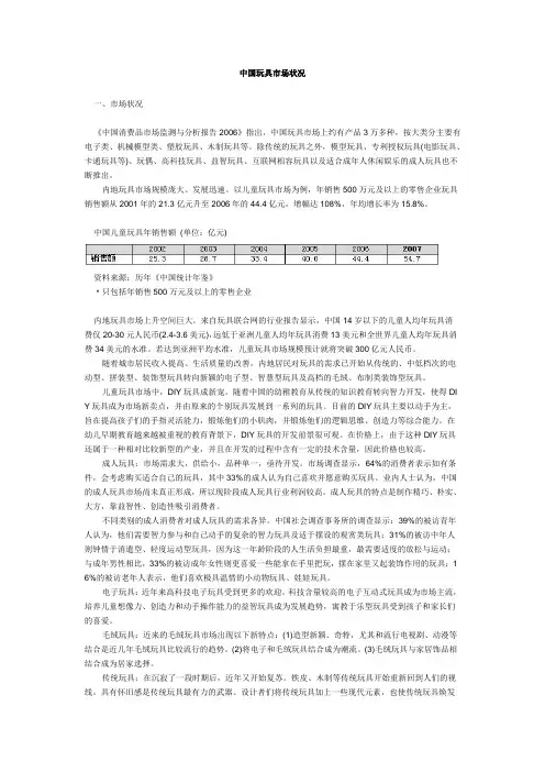 中国玩具行业现状