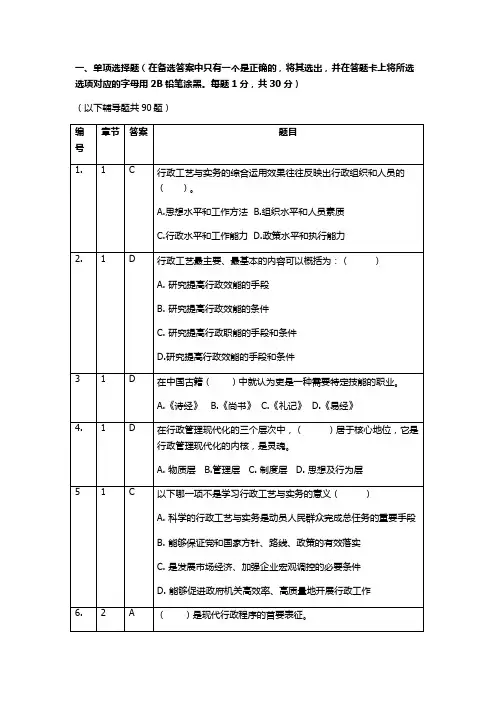 行政管理实务参考题库