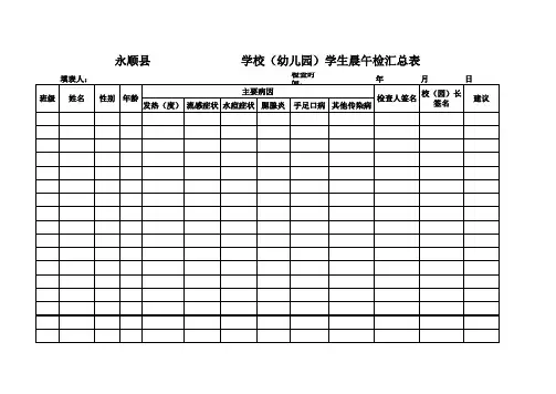 晨午检汇总表
