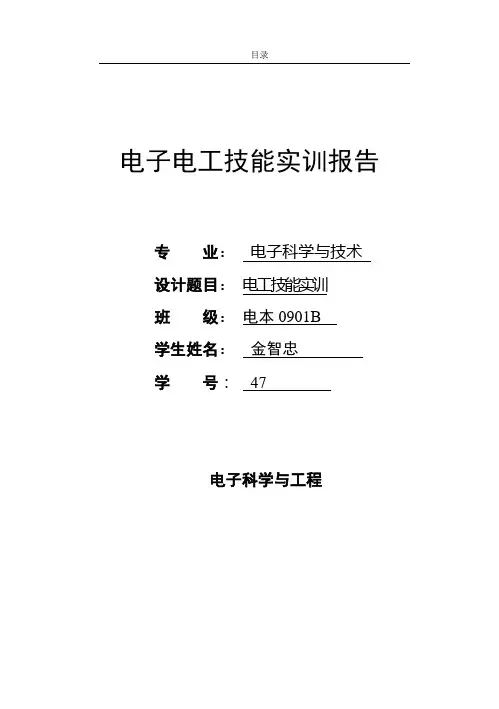 电子电工技能实训报告