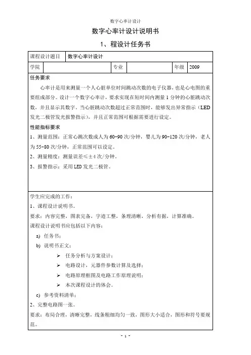数字心率计设计资料
