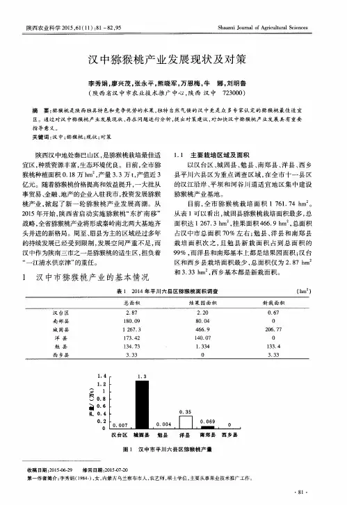 汉中猕猴桃产业发展现状及对策