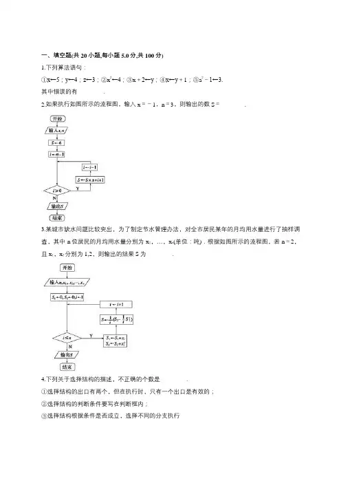 2018届苏教版算法与程序单元测试13