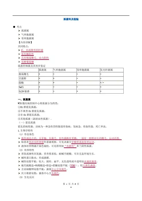 主管检验技师考试临床医学检验微生物检验讲义第15章弧菌科及检验