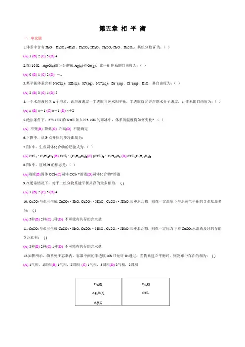 第五章 相 平 衡