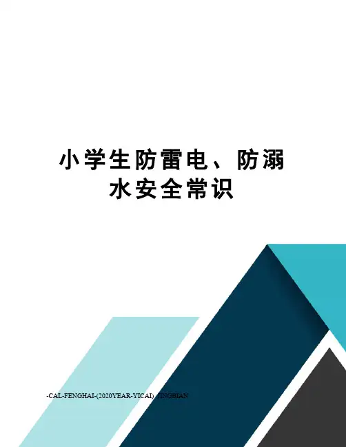 小学生防雷电、防溺水安全常识 2