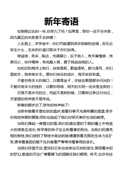 新年寄语 2