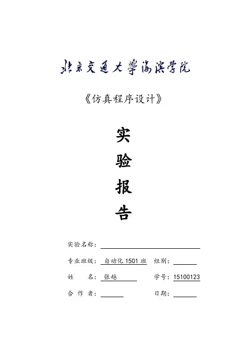 仿真程序设计实验报告