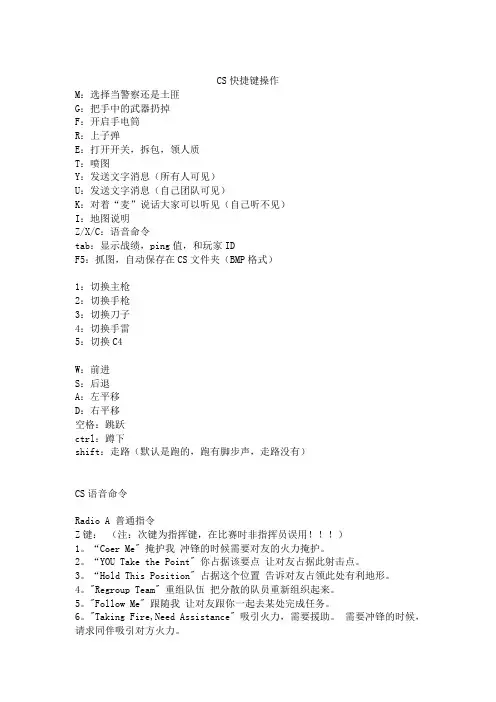 CS快捷键的使用