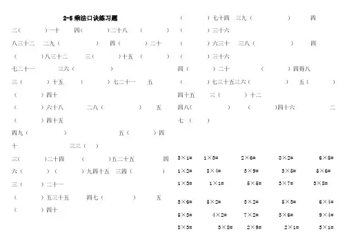 2-5乘法口诀练习题