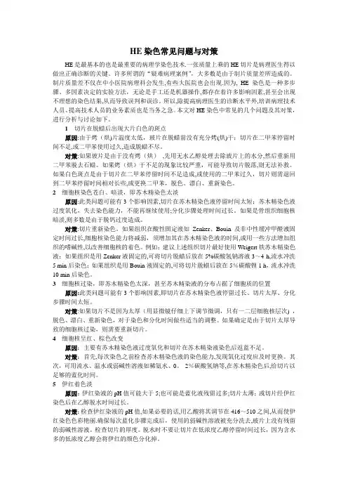 HE染色常见问题与对策