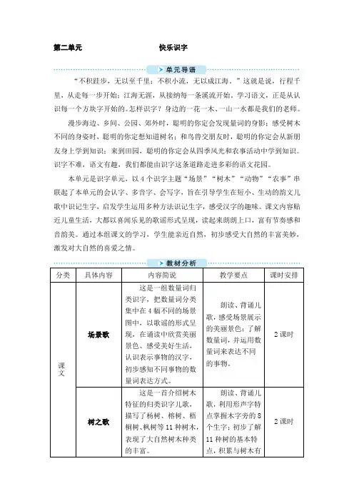 二年级上册语文教案-识字1 场景歌人教(部编版)