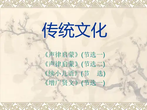 2019-2020年二年级传统文化增广贤文节选二精品课件