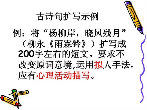 【精品课件】古诗词名句扩写15页PPT