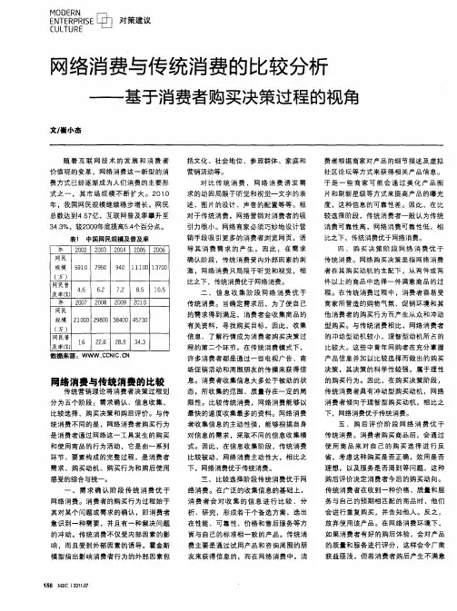 网络消费与传统消费的比较分析——基于消费者购买决策过程的视角
