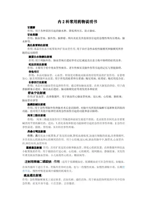 常用药物说明书