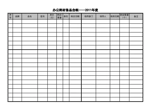 办公耗材台账