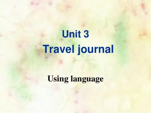 人教版高中英语必修一：Unit 3 Using language课件