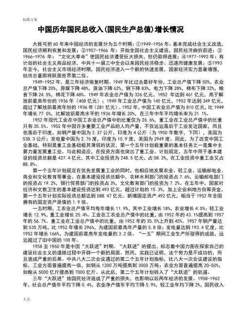 中国历年国民总收入分析报告及相关大数据