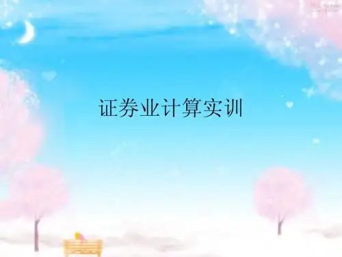 证券业计算能力实训