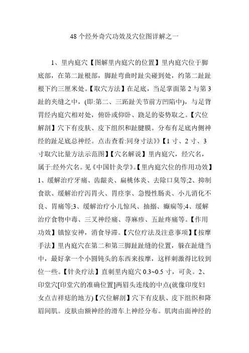 48个经外奇穴功效及穴位图详解之一