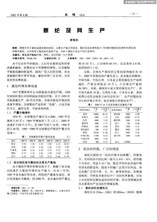 氨纶及其生产