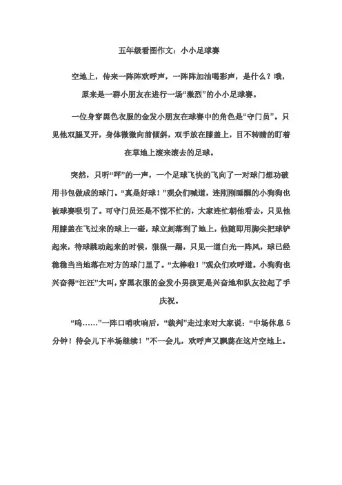 五年级看图作文小足球赛