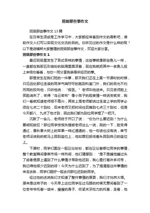 班级那些事作文