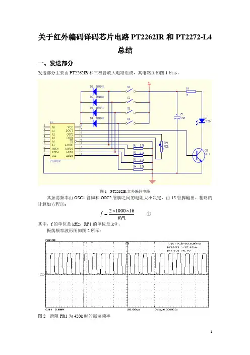 关于红外编码译码芯片电路PT2262IR和PT2272