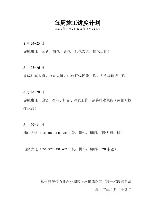施工现场进度计划
