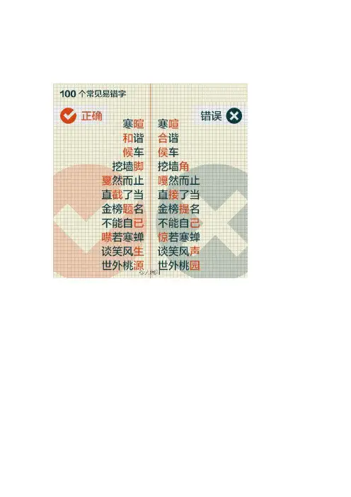 100个易错字比较
