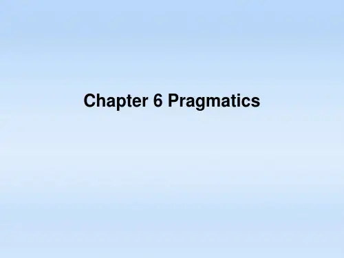 chapter 6 Pragmatics