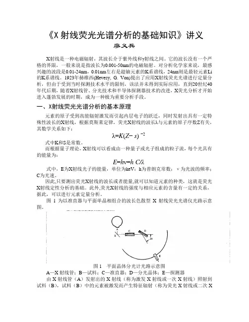 X射线荧光光谱分析的基础知识