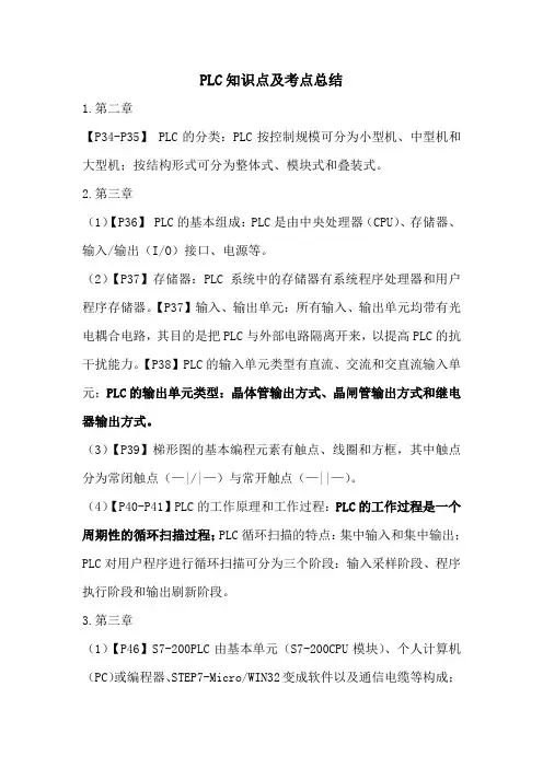 PLC知识点及考点总结