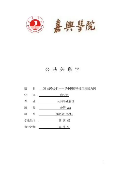 CIS战略分析——以中国移动通信集团为例