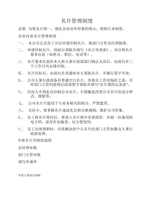 名片管理制度