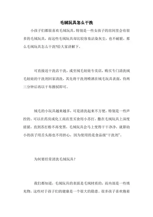 毛绒玩具怎么干洗
