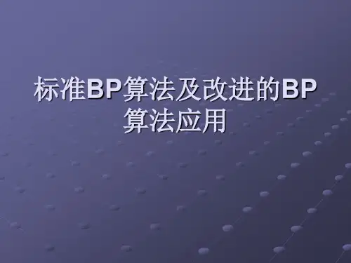 标准BP算法及改进的BP算法