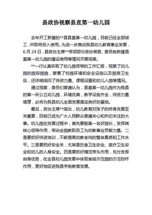 视察活动简报