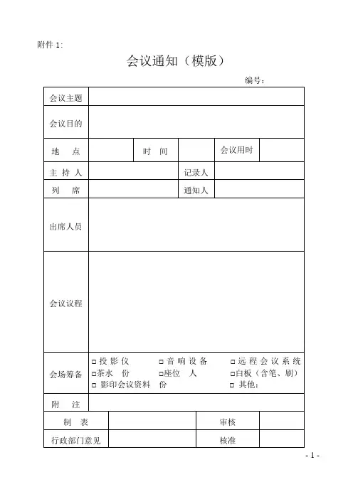 会议通知模板-1