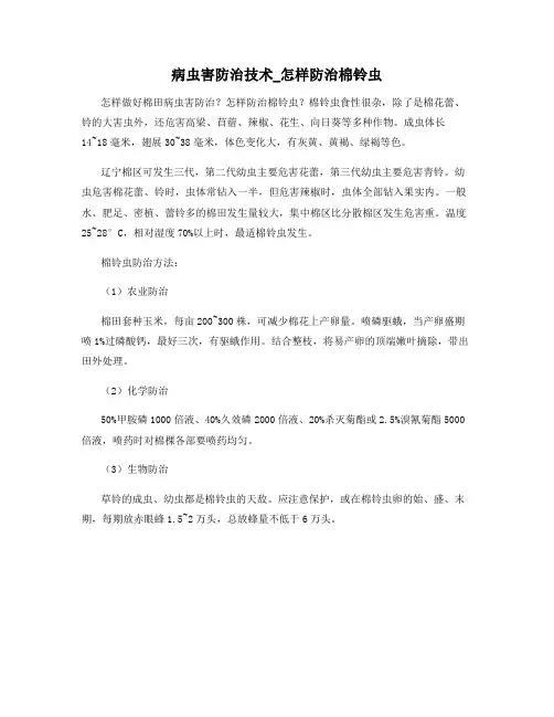 病虫害防治技术_怎样防治棉铃虫