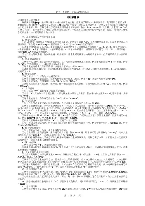 我国钢号