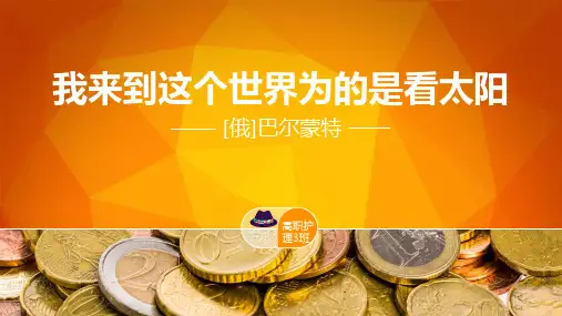 我来到这个世界为的是看太阳