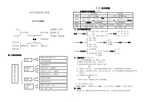 高中生物必修1知识网络