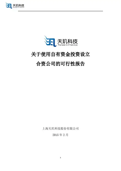 关于投资设立合资公司的可行性报告