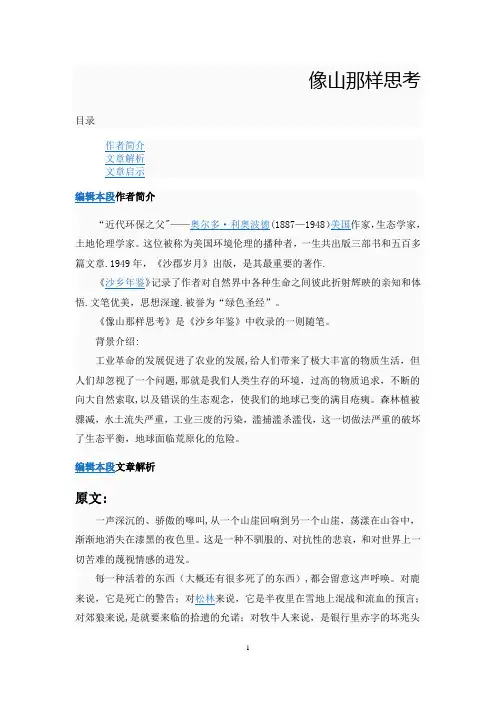 像山那样思考原文