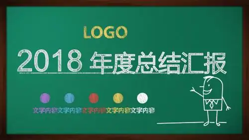 【厉害】彩色粉笔黑板教室汇报PPT模板