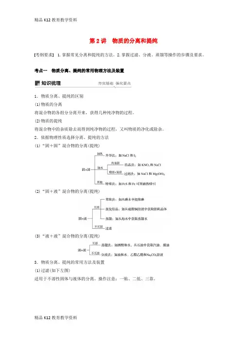 【配套K12】[学习]2019年高考化学一轮综合复习 第一章 化学计量在实验中的应用 第2讲 物质的