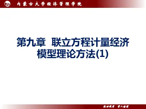 计量经济学(内蒙古大学)第九章 联立方程模型(1)